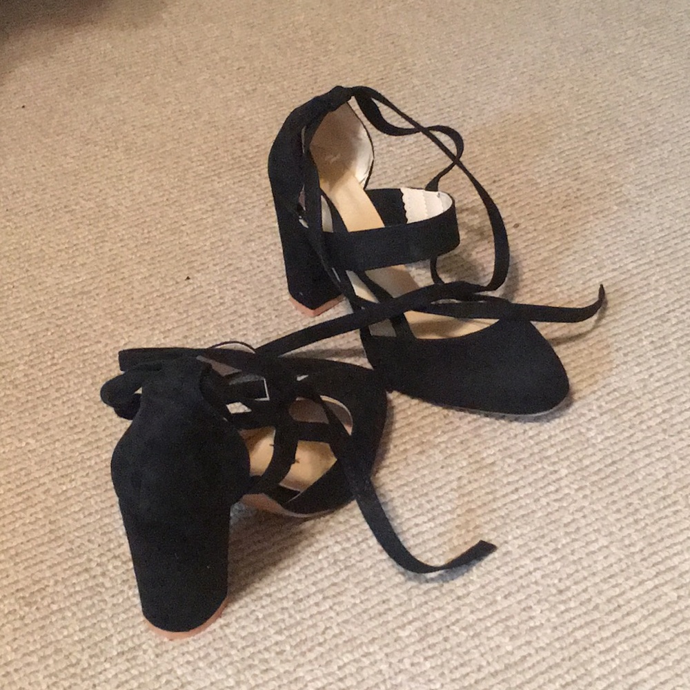 Black Lace up heels